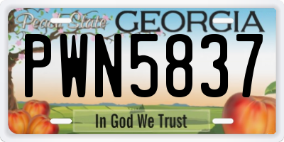 GA license plate PWN5837