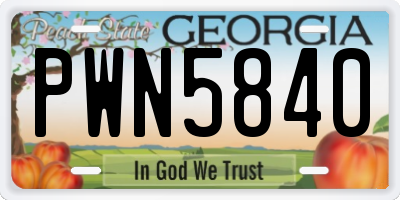 GA license plate PWN5840