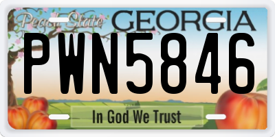 GA license plate PWN5846