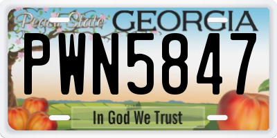 GA license plate PWN5847