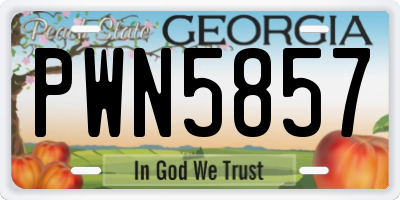 GA license plate PWN5857