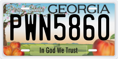 GA license plate PWN5860