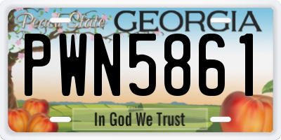 GA license plate PWN5861