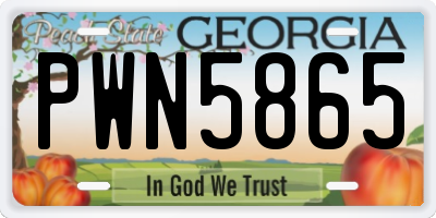 GA license plate PWN5865