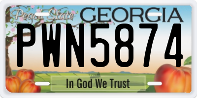 GA license plate PWN5874