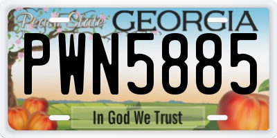 GA license plate PWN5885