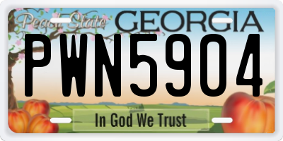GA license plate PWN5904