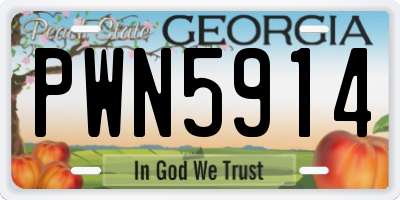 GA license plate PWN5914