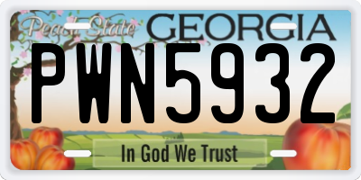 GA license plate PWN5932