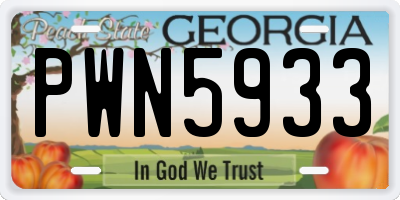 GA license plate PWN5933