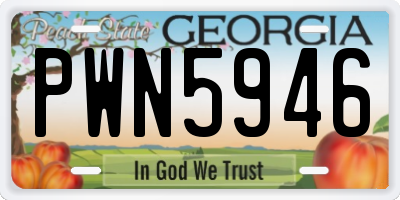 GA license plate PWN5946