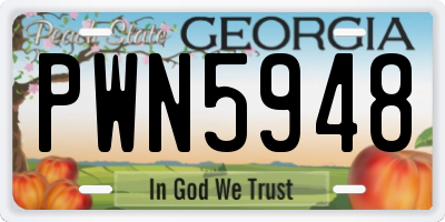 GA license plate PWN5948