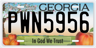 GA license plate PWN5956