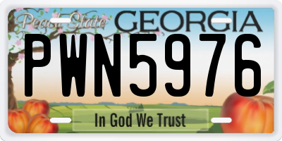 GA license plate PWN5976