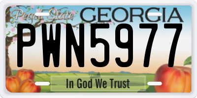GA license plate PWN5977