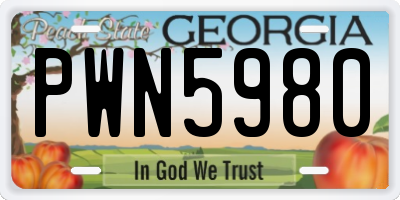 GA license plate PWN5980
