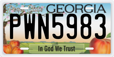 GA license plate PWN5983