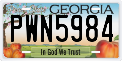 GA license plate PWN5984