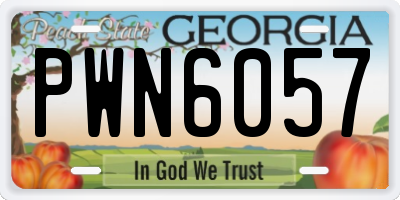 GA license plate PWN6057