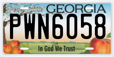 GA license plate PWN6058