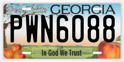 GA license plate PWN6088