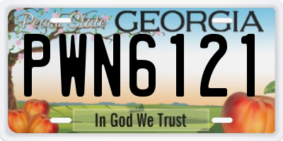 GA license plate PWN6121