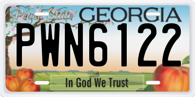 GA license plate PWN6122