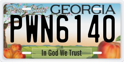GA license plate PWN6140