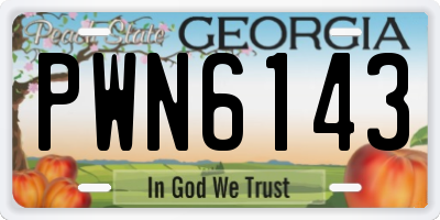 GA license plate PWN6143