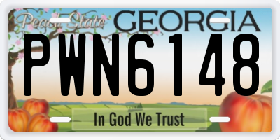 GA license plate PWN6148