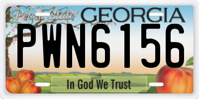 GA license plate PWN6156