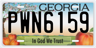 GA license plate PWN6159