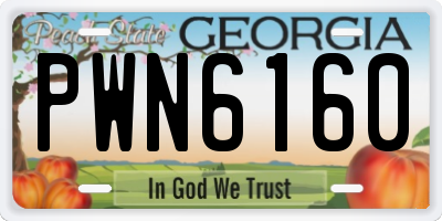 GA license plate PWN6160