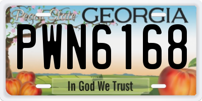 GA license plate PWN6168