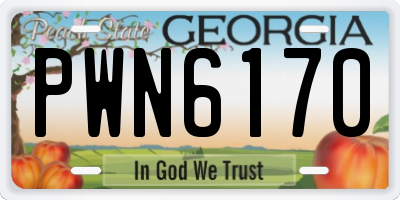 GA license plate PWN6170