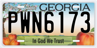 GA license plate PWN6173