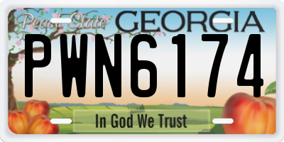 GA license plate PWN6174