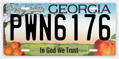 GA license plate PWN6176