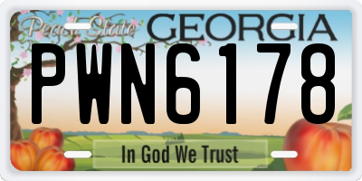 GA license plate PWN6178
