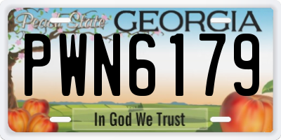 GA license plate PWN6179
