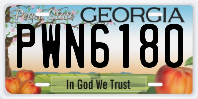 GA license plate PWN6180