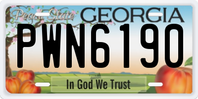 GA license plate PWN6190