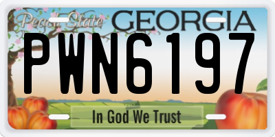 GA license plate PWN6197