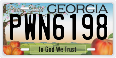 GA license plate PWN6198