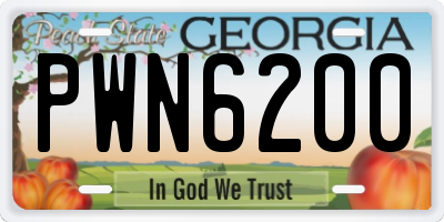 GA license plate PWN6200