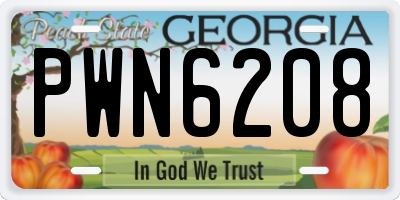 GA license plate PWN6208