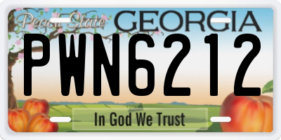 GA license plate PWN6212