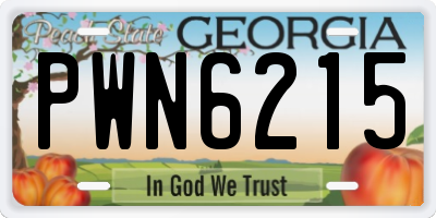 GA license plate PWN6215