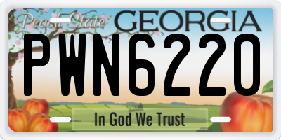 GA license plate PWN6220
