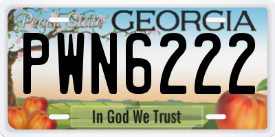 GA license plate PWN6222